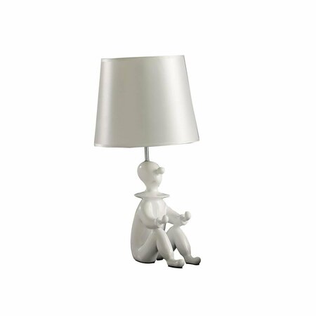 HOMEROOTS 21 in. Sculptural Clown Phone Holder Desk Lamp, White 468743